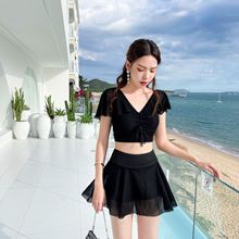 批发分体性感两件套泳衣女士平角小胸聚拢比基尼新款大码温泉泳装