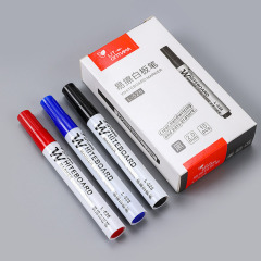 Water-soluble whiteboard markers, erasable black, red, blue, colorful chalk markers, easy-to-erase, box-packed stationery wholesale