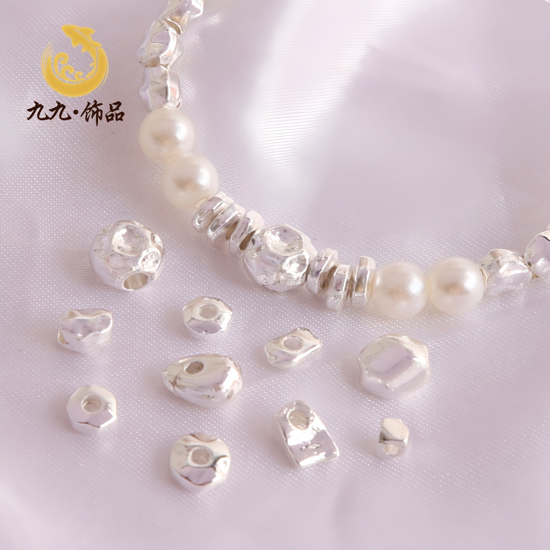 电镀厚银色保色碎银子 不规则隔珠巴洛克异形散珠diy手链串珠配件