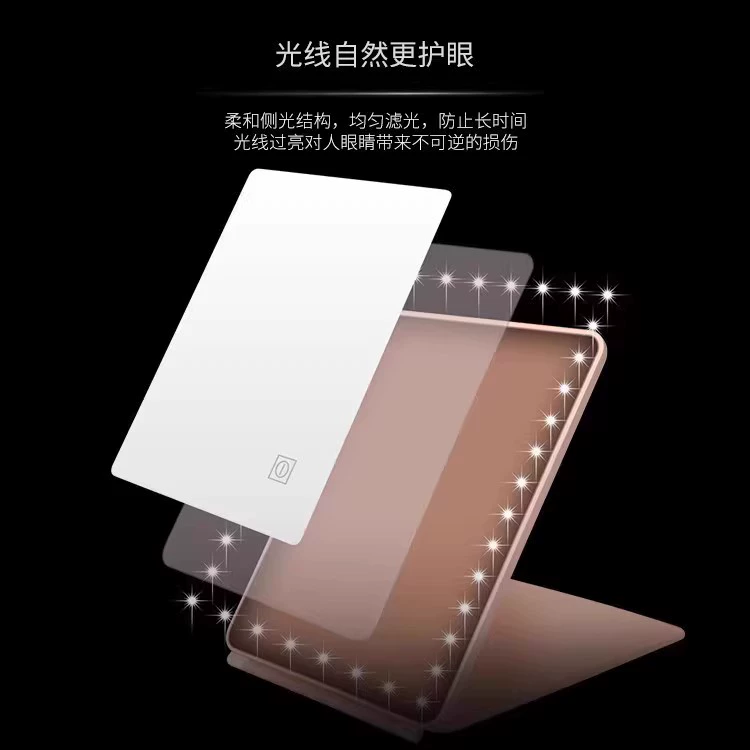LED подсветка с лампой, ручное настольное складное пособие по макияжу, умное зеркало