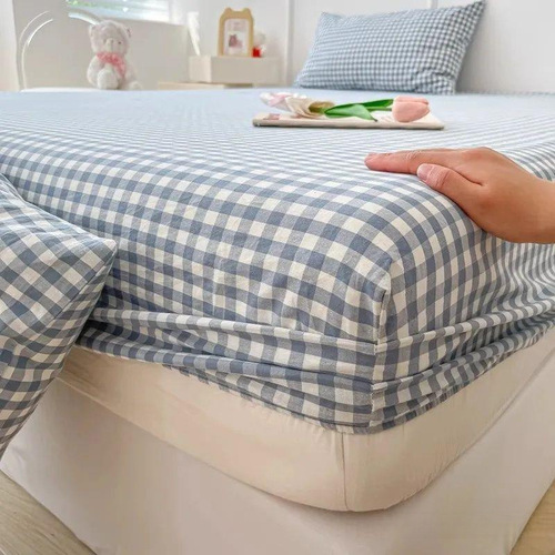 Ins-style solid color single bed sheet dorm mattress dust cover bed protector sheet set universal