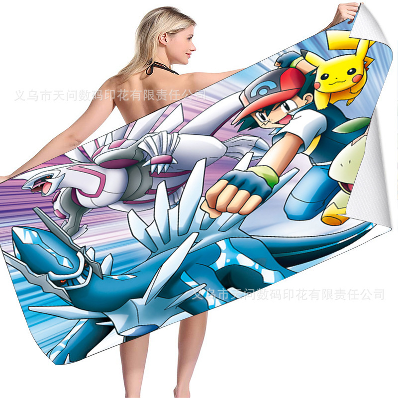 Magic Baby Beach towel Bao Ke Meng bath towel pocket monster towel Jing Ling Bao Ke Meng beach bath towel one piece