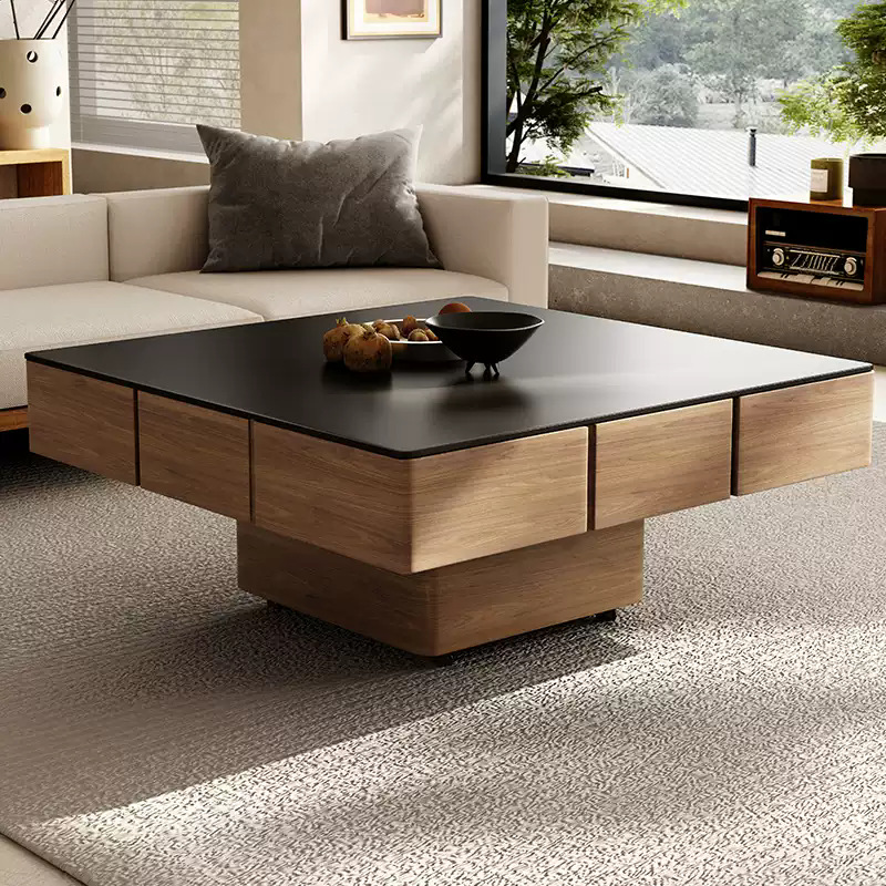 Mesa de mahjong, mesa de centro de elevación, mesa de comedor de losa de roca, sala de estar doméstica de doble uso, apartamento pequeño, estilo antiguo 2024, nuevo estilo