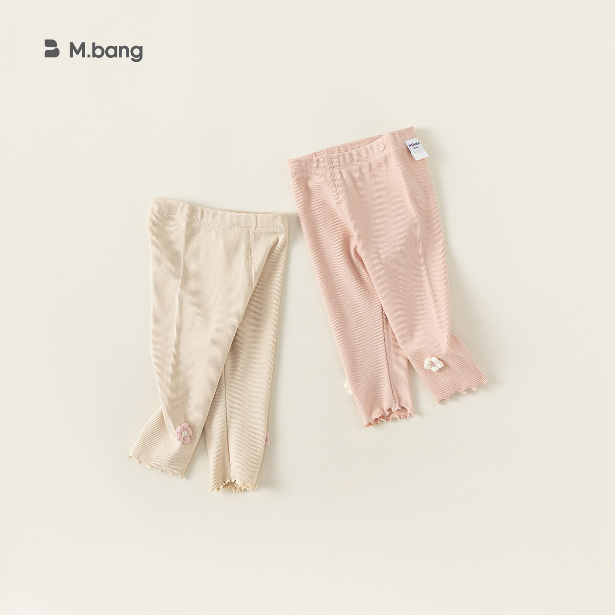 Bangxuan Spring/Summer Kids' Clothing: Girls' 3D Floral Pants, Slim Fit Cropped Trousers – CK24146