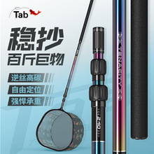 Tab碳素抄网竿抄网全套抄网组合钓鱼捞鱼网抄伸缩杆大物抄网杆