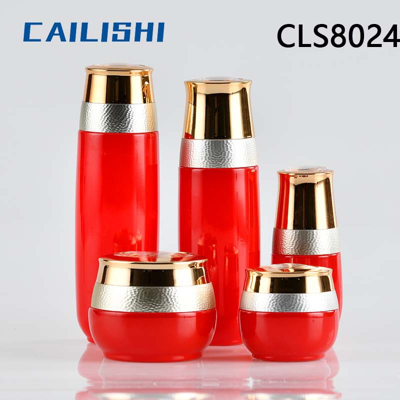 红色套装吹瓶玻璃瓶盖子顶片logo化妆品包装美容院系列爽肤水盖子