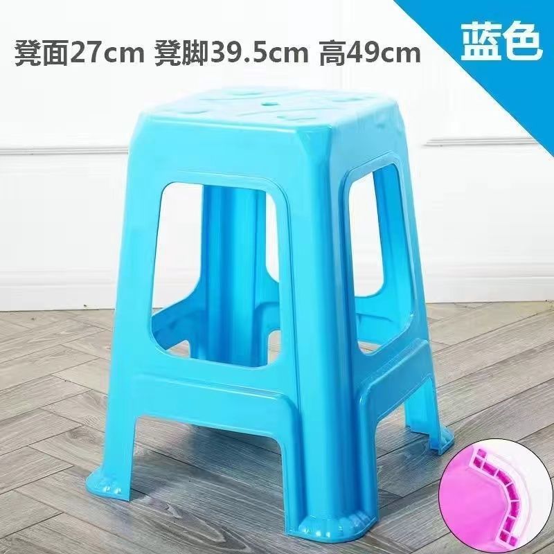 Taburetes de plástico populares para uso doméstico, sillas gruesas para adultos, taburetes altos, taburetes cuadrados para cambiar zapatos, venta directa de fábrica al por mayor. image 24