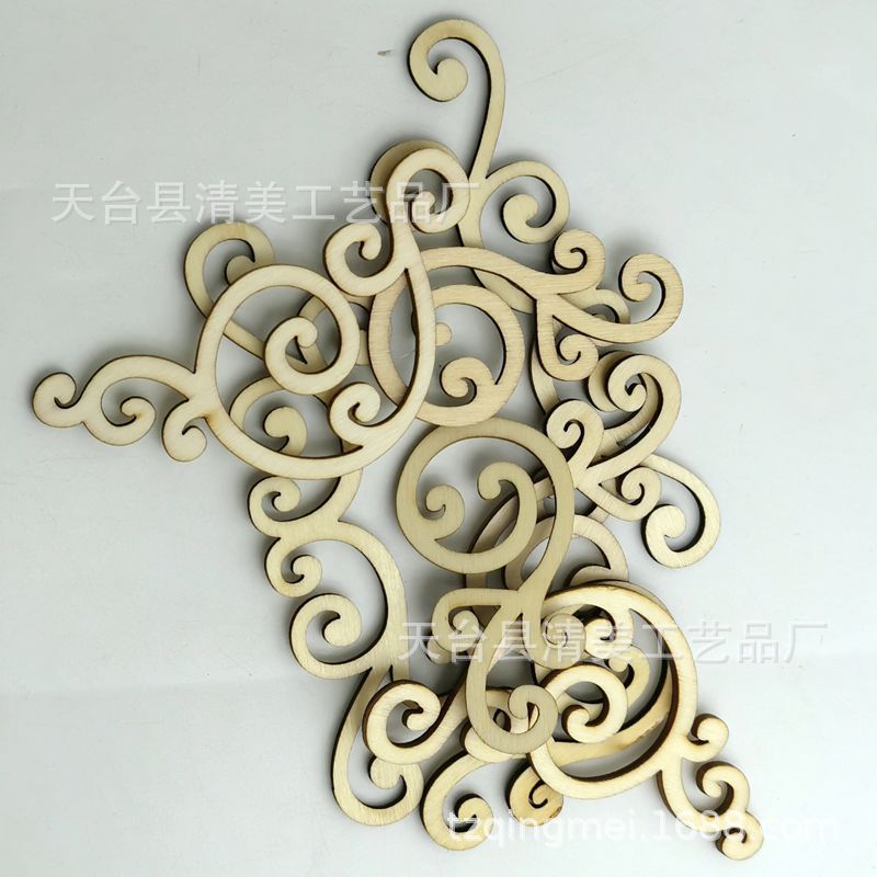 6.1-11.4cm mezclado 3 estilos de rejas de ventana huecas colgantes de hoja de madera decorativos de madera colgantes tallados huecos 8 paquetes