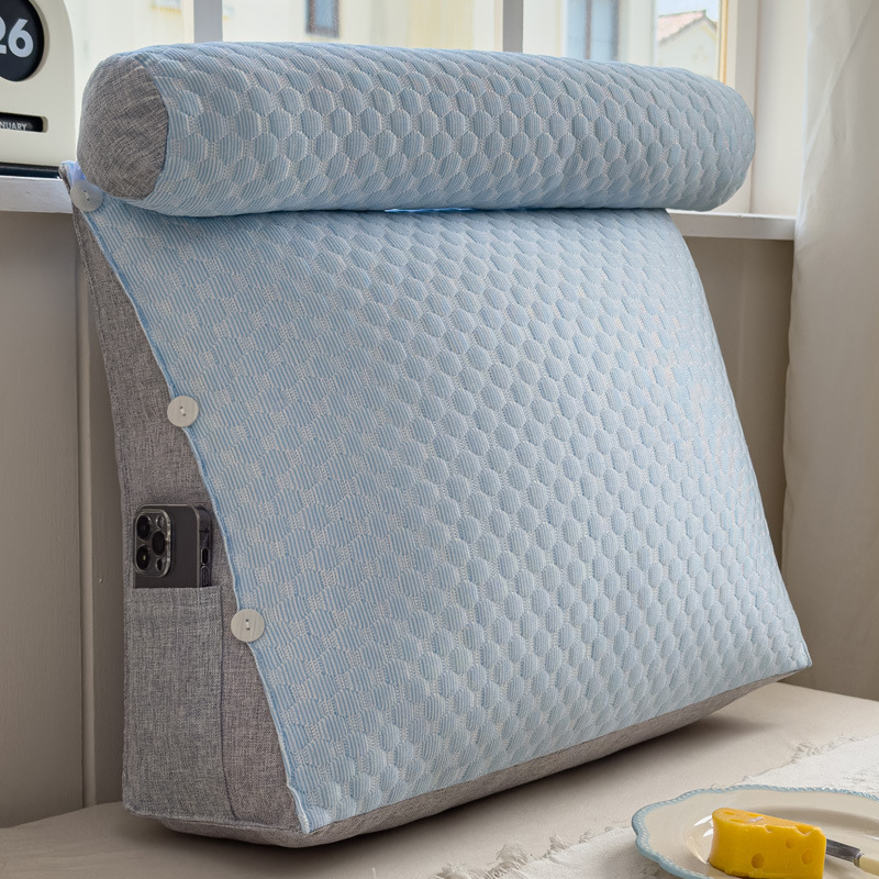 Dossier de réglage des haricots glacés-bleu d'eau [avec appui-tête] / 45*50*22cm [frais et confortable]