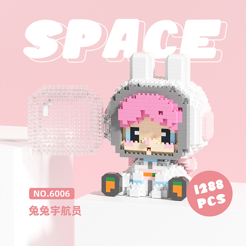 Mekensham partículas pequeñas ensamblar bloques de construcción adultos juguetes difíciles astronauta al por mayor y al por menor de una sola pieza de entrega