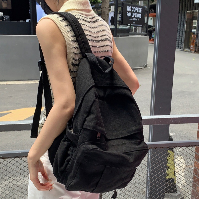 Mochila femenina ins Hong Kong estilo Mori retro angustiado estudiante universitario mochila femenina moda europea y americana mochila de lona lavada