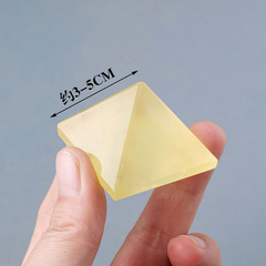 Natural Brazilian Yellow Citrine Pyramid Yellow Citrine Energy Tower Egyptian Pyramid Seven-Star Array Home Entrance Feng Shui Ornament