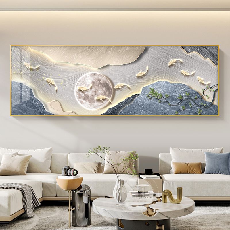 Liushui Shengcai sala de estar pintura decorativa nuevo sofá chino fondo pintura colgante de pared salón de té Zen pinturas murales paisajes