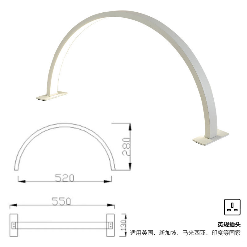 Nuevo medio mes de manicura lámpara LED protector de ojos manicura pestañas bordado lámpara de brillo de salón de belleza especial lámpara de horneado lámpara transfronteriza