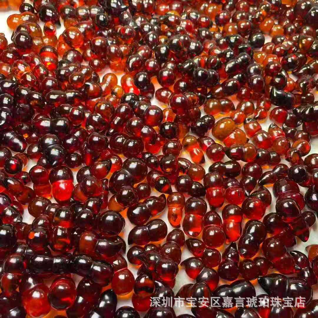 松岗工厂源头 琥珀蜜蜡批发血珀葫芦配饰DIY手串串珠饰品