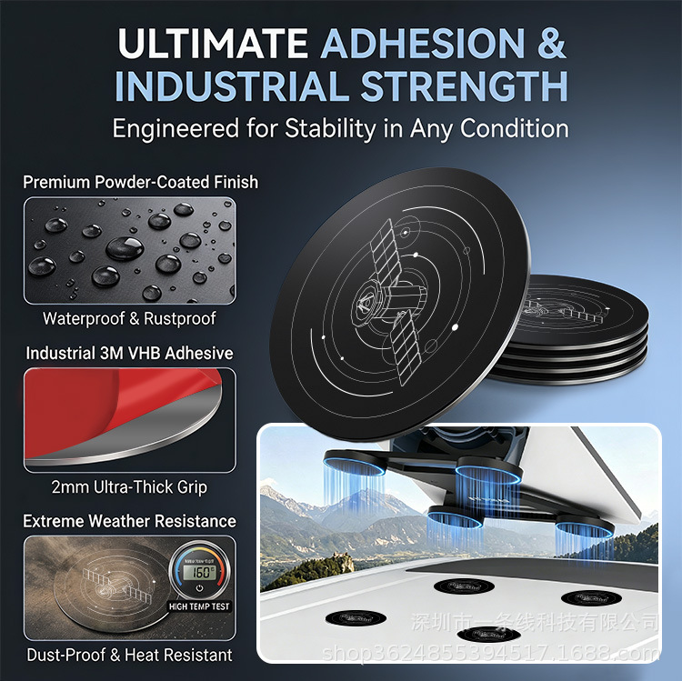 Cross-Border Hot-Selling Ultra-Thin Magnetic Sheet Car Roof Snowflake Magnetic Sheet Holder Car-Mounted Iron Sheet Magnetic Sheet with Strong Adhesive Force