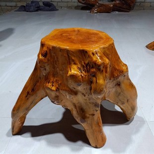 Carved Stool Tree H Root Stool Flower Stand Base Solid Wood Round Pier Log Tree Stump Wood Pile Wood Tree Pile