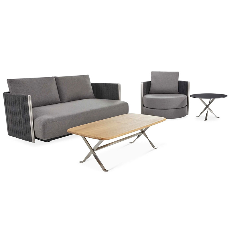 Sofá de tejido de cuerda al aire libre patio villa terraza diseñador de muebles jardín al aire libre impermeable sofá de ocio