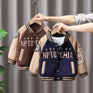 2662 boys' jacket spring and autumn Western style baseball uniform baby clothes 2023 new children's spring jacket handsome