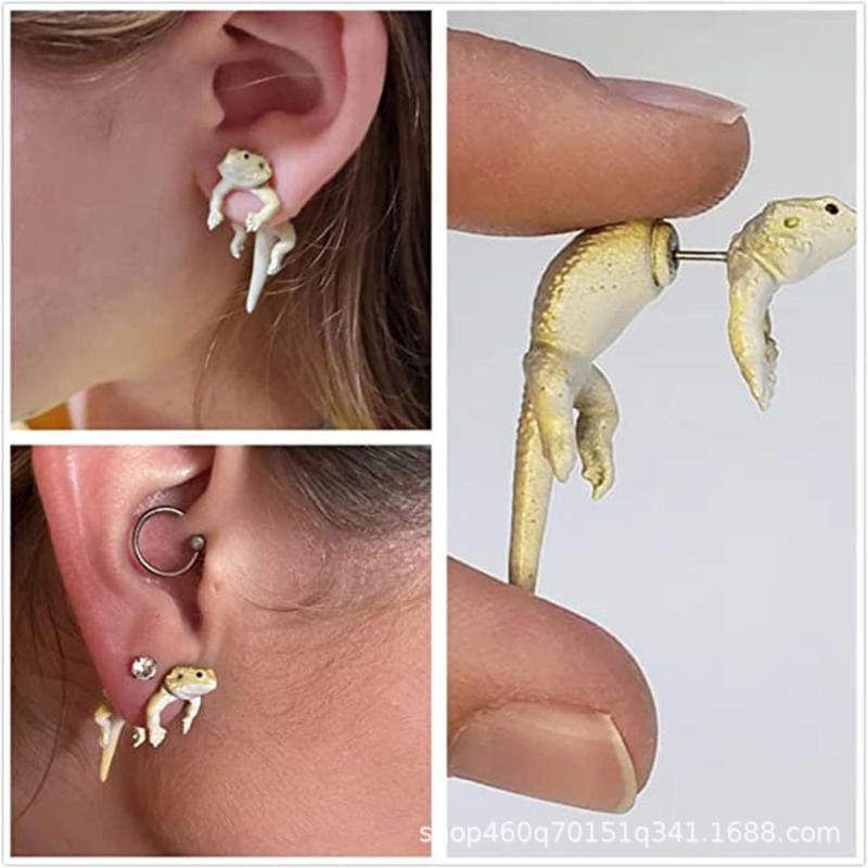Hip Hop Rock Lizard Frog Earrings Party Funny Earrings Distinctive Sweet Cool Creative Earrings Light Luxury Earrings