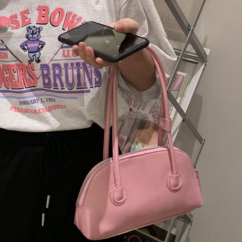 New Women's Spring/Summer Candy Color Underarm Wrap with Oil Wax Skin Method Stick Bag, Small and Versatile Handheld Bag_voghion.com