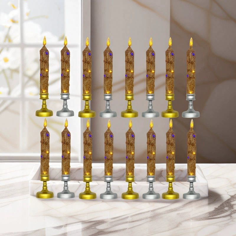 Новая электронная свеча с парафиновым покрытием, креативные восковые украшения на стержне, украшение для дома, имитация пламени, бездымная свеча, лампа