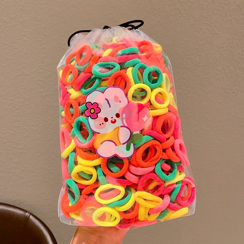 Bandas de goma de color caramelo para niños anillo de toalla bebé no lastimar el cabello elástico buena banda de goma para niñas atadas anillo de cabello tocado