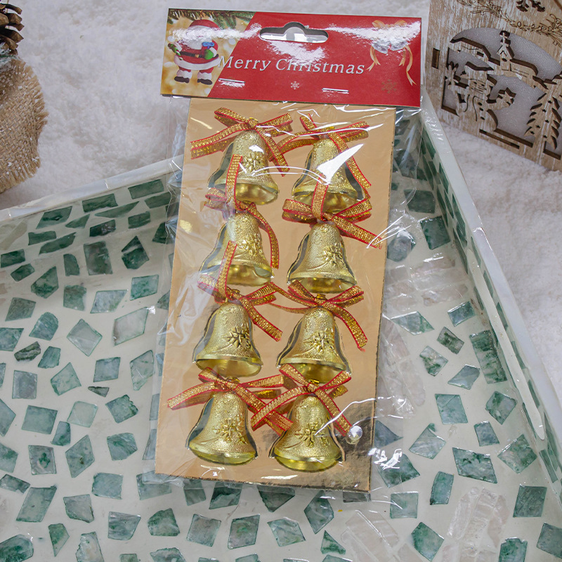 Decoraciones de Navidad personalizadas de plástico 3cm campana colgante decoración creativa de Navidad colgante hecho a mano