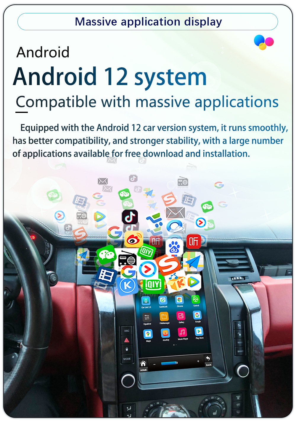 Suitable for 05-09 Range Rover Modification 12.1inch Land Rover Android Large Screen Carplay Car Navigation