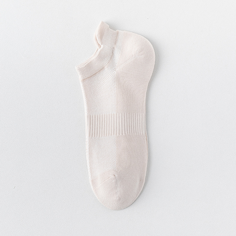 Calcetines de algodón de color sólido para hombres calcetines de malla transpirables para hombres sin costuras de verano embalaje independiente delgado