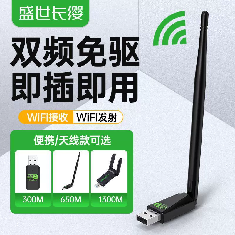 Бездрайверная USB беспроводная сетевая карта, гигабитная 5G для настольного компьютера, передатчик-приемник Wi‑Fi сигнала
