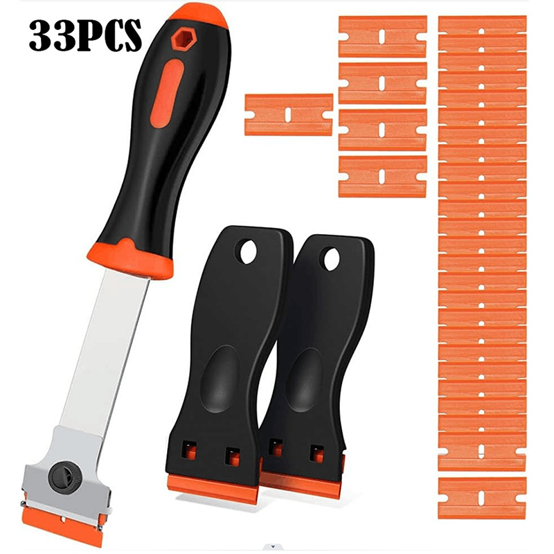 33件套塑料刮刀墙漆去除带30塑料刀片无划痕车窗玻璃贴纸去除清洁