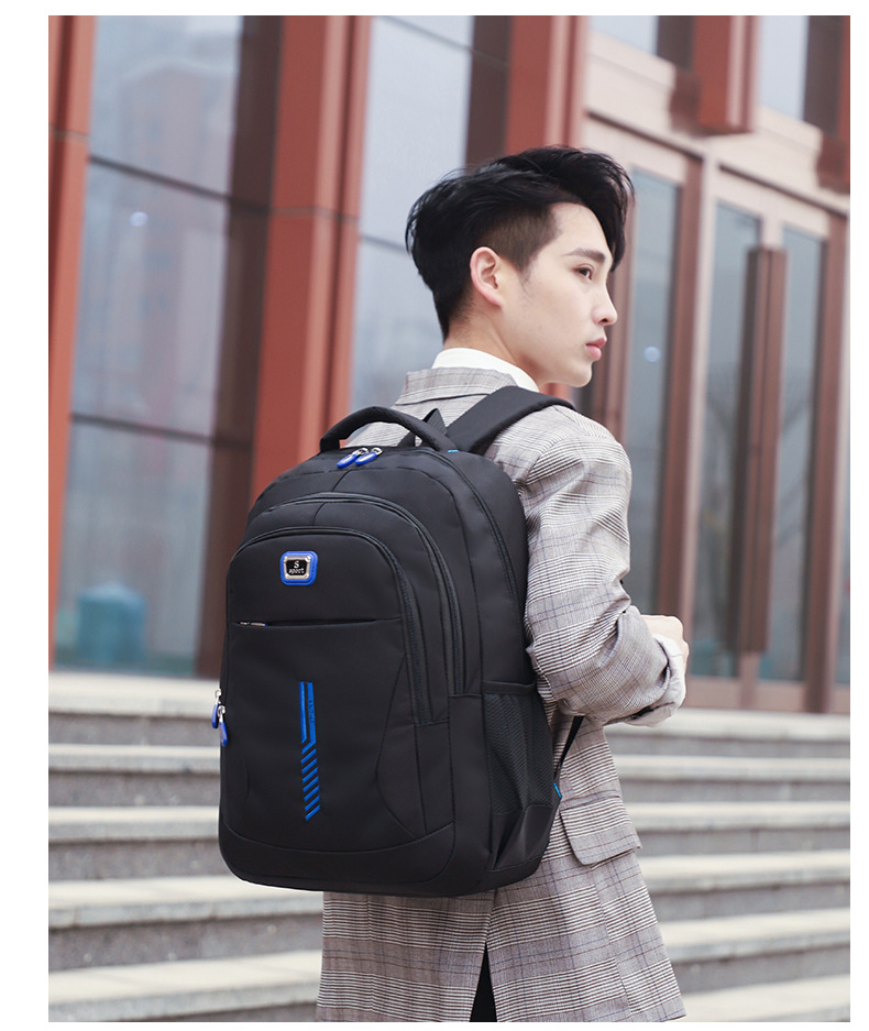 837g Weight Polyester Lining Material Zipper Closure Type Double Shoulder Straps Strap Type Zipper Backpack Bags Type School, Daily Occasion Oxford Cloth Material Waterproof Function School Backpack Backpack Solid Color Pattern All Seasons Season Unisex Gender Classic Style Style Square Shape Large Size Waterproof Solid Color School Daily School Backpack 28