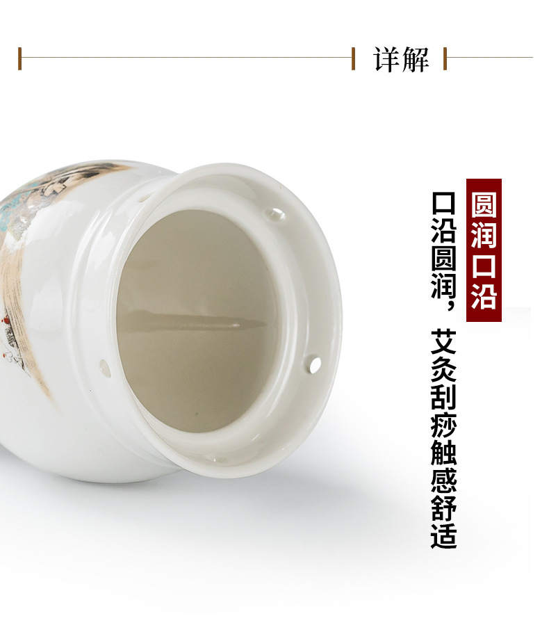 Ceramic Moxibustion Cup Massage Jar Multi-Function Warming Therapy Device for Home Body Care quality and texture