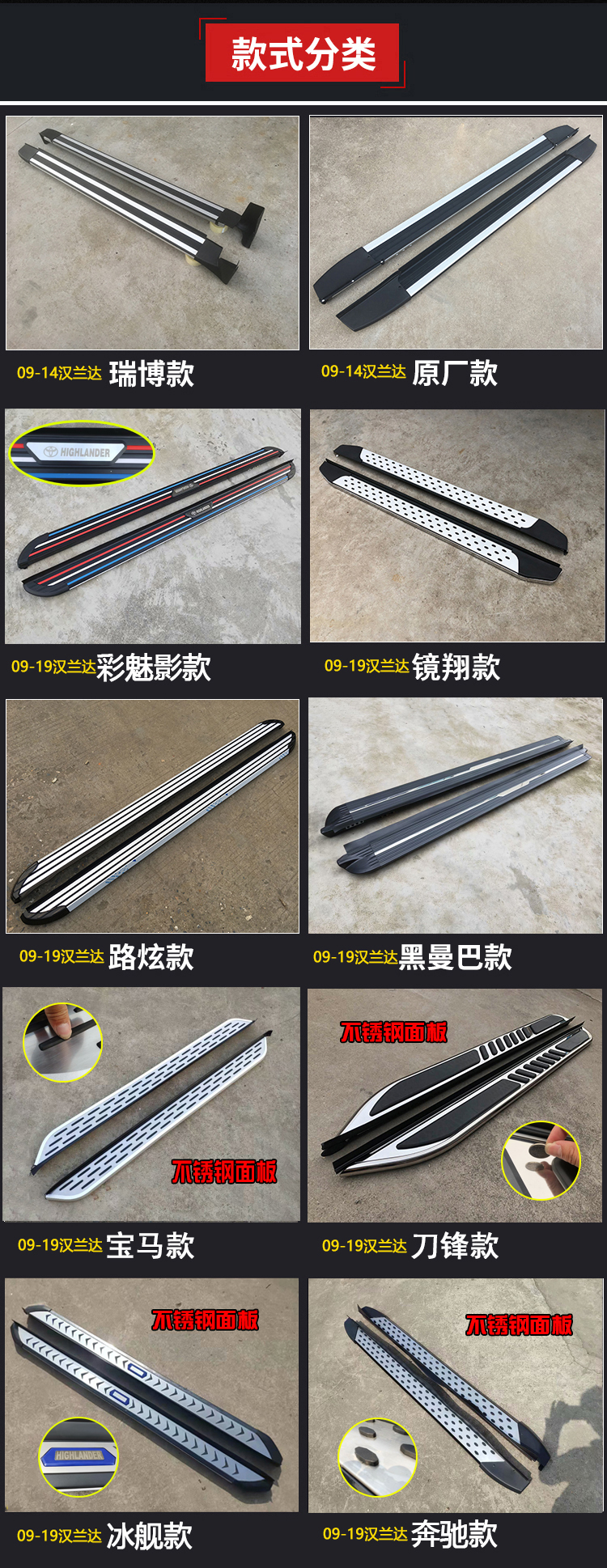 Suitable for 2009-2019 Highlander footrest welcome modification