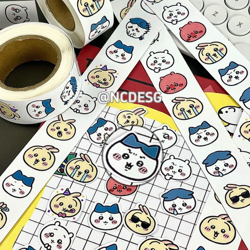 500 красных наклейки Chiikawa roll Chiikawa декоративные наклейки ручной учёт наклейки оптом