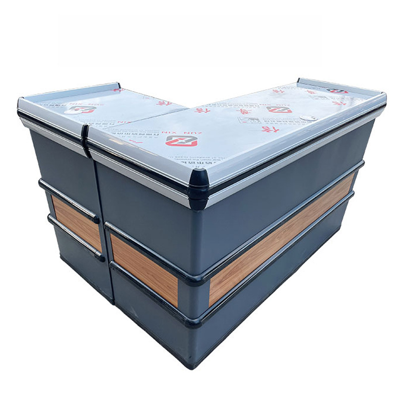 Factoria mayorista de supermercados grandes cajas de esquina supermercado caja registradora de madera caja registradora de acero inoxidable