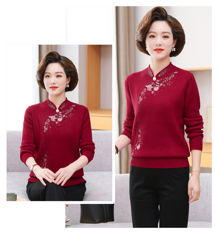 E5959 670K ÁO LEN NỮ TAIRYA ÁO LEN MÙA XUÂN THU ĐÔNG TRUNG NIÊN DÀY ẤM THỜI TRANG NỮ G02 SẢN PHẨM MỚI
