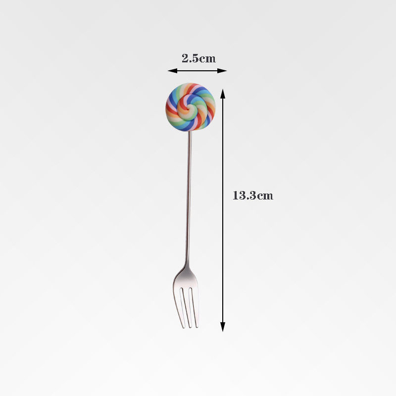실버 롤리팝 포크 레인보우
