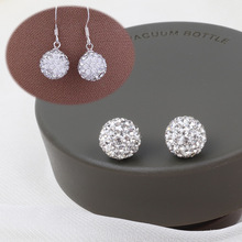 半孔陶泥香巴拉钻球加密10mm满钻耳钉饰品配件diy手工材料跨境