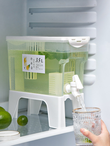 Cold kettle with faucet household refrigerator cool white juice fruit drink tea bucket large capacity high temperature resistant cold kettle