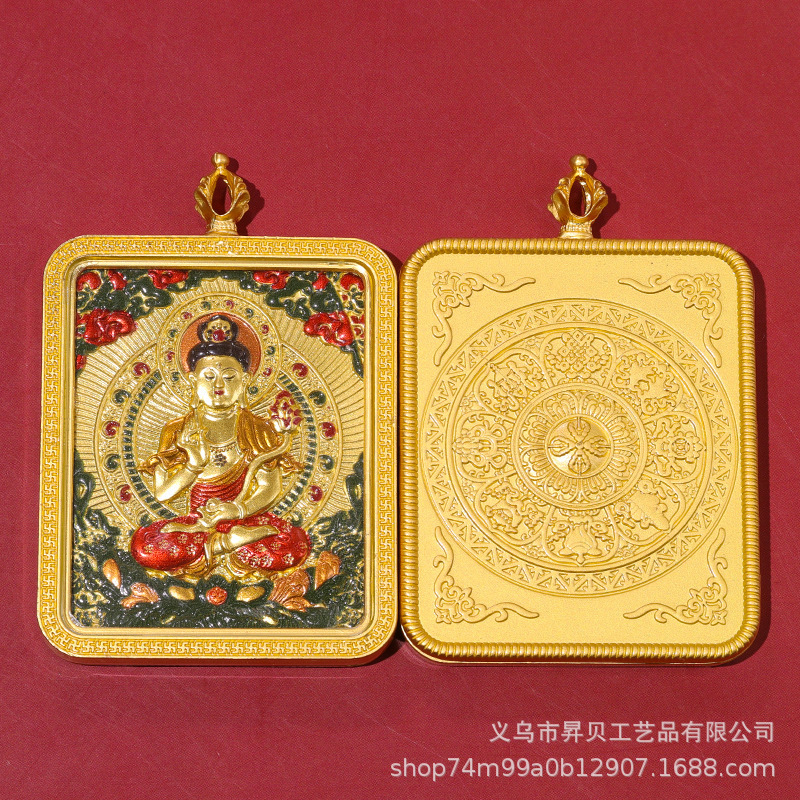 藏式八大守护神五爷浮雕唐卡本命男 女饰品配饰配件佛牌项链吊坠|undefined