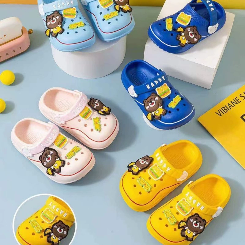 Пещерная обувь, детские сандалии, Нескользящие Мультяшные домашние детские тапочки Baotou для мальчиков и девочек, Летние Оптом