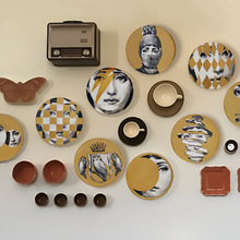 装饰挂盘壁挂墙饰餐厅客厅摆件意大利名伶风格陶瓷艺术现代创意盘