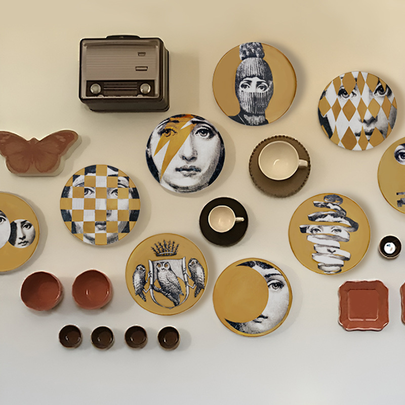 Decorative Hanging Plate Wall Hanging Wall Decoration Restaurant Living Room Decoration Italian Celebrity Style Ceramic Art Modern Creative Plate