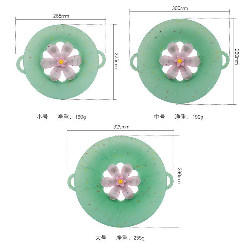 Silicona en forma de flor anti-desbordamiento cubierta de la olla silicona fresco-mantenimiento cubierta de olla giratoria cocina gadget venta al por mayor