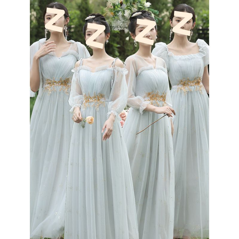 伴娘服2025新款晚礼服连衣裙女灰色姐妹团平时可穿冬季高级感闺蜜