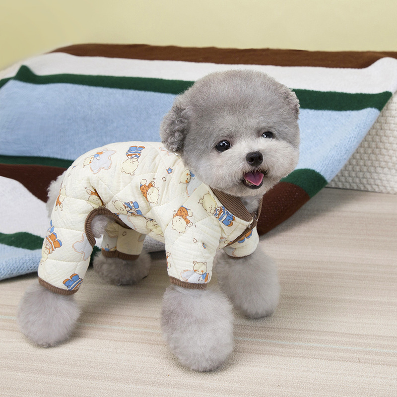 宠物服装小型犬狗衣服猫咪秋冬保暖舒适新款批发25棉纱四腿家居服|undefined