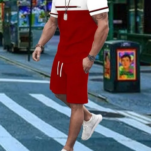 Comercio exterior europeo y americano Amazon 2025 nuevo estilo casual a juego de color manga corta cuello redondo camiseta pantalones cortos traje ME5 MA04