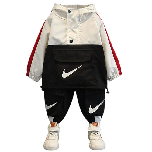 Children's clothing boys' suits autumn and winter  new baby and children's fashionable and stylish boys' velvet sports clothes trendy